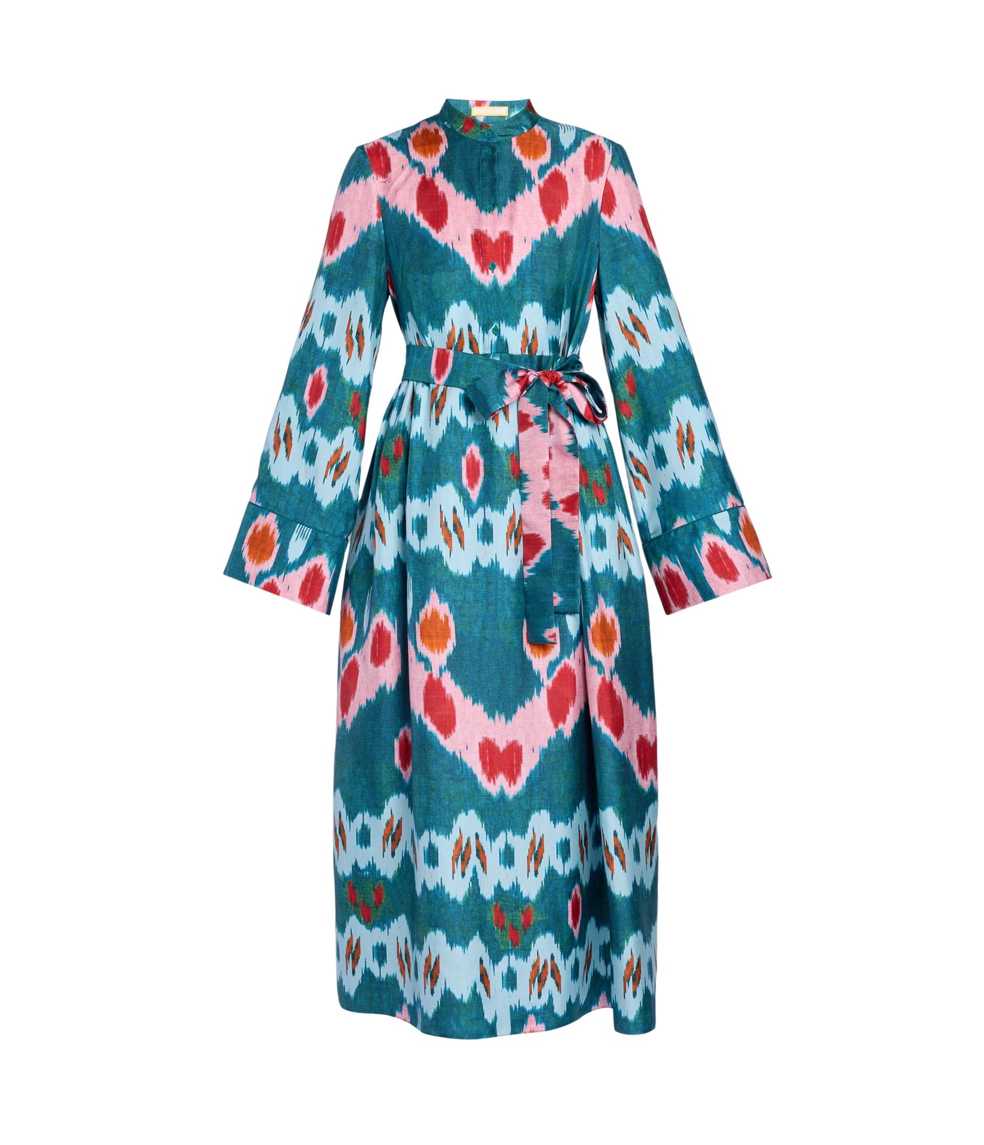 Erdem Ikat Print Silk Twill Midi Dress
