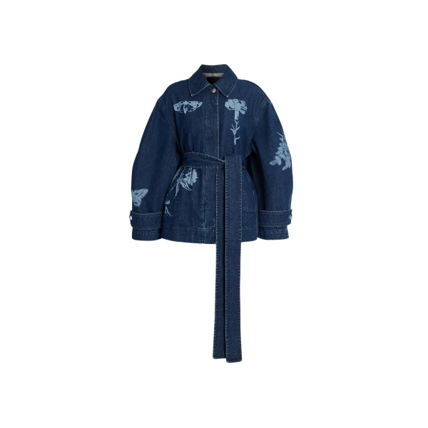 Erdem Indigo Denim Jacket - Jackets - British Romantic Luxury at Coveti