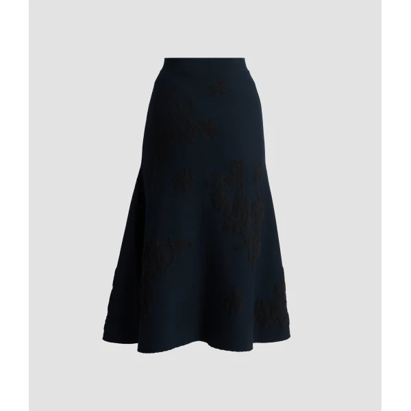 Erdem Jacquard Midi Knit Skirt - Skirts - British Romantic Luxury at Coveti