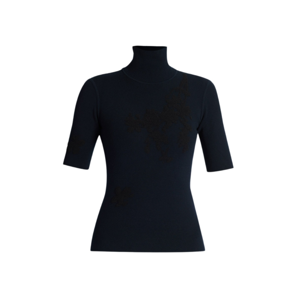 Erdem Jacquard Short Sleeve Knit Top - Knitwear - British Romantic Luxury at Coveti