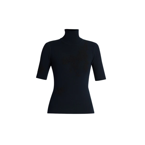 Erdem Jacquard Short Sleeve Knit Top - Knitwear - British Romantic Luxury at Coveti