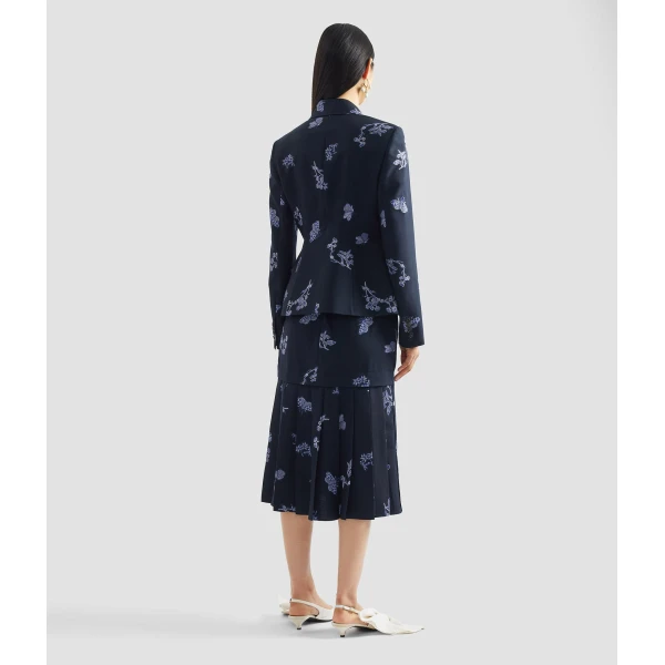Erdem Jacquard Single Breasted Fitted Blazer - Jackets - British Romantic Luxury at Coveti
