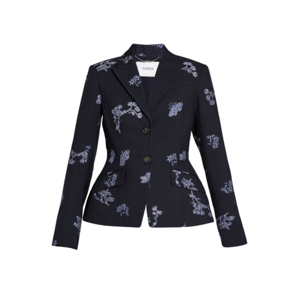 Erdem Jacquard Single Breasted Fitted Blazer - Jackets - British Romantic Luxury at Coveti