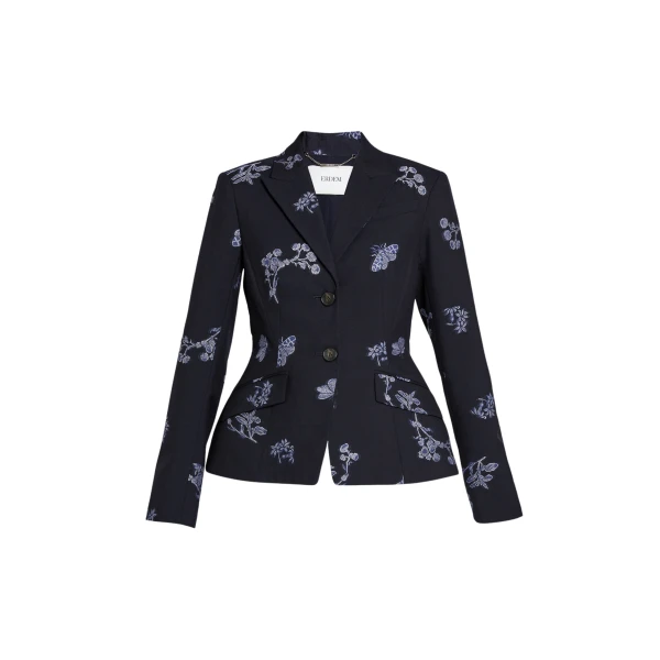 Erdem Jacquard Single Breasted Fitted Blazer - Jackets - British Romantic Luxury at Coveti