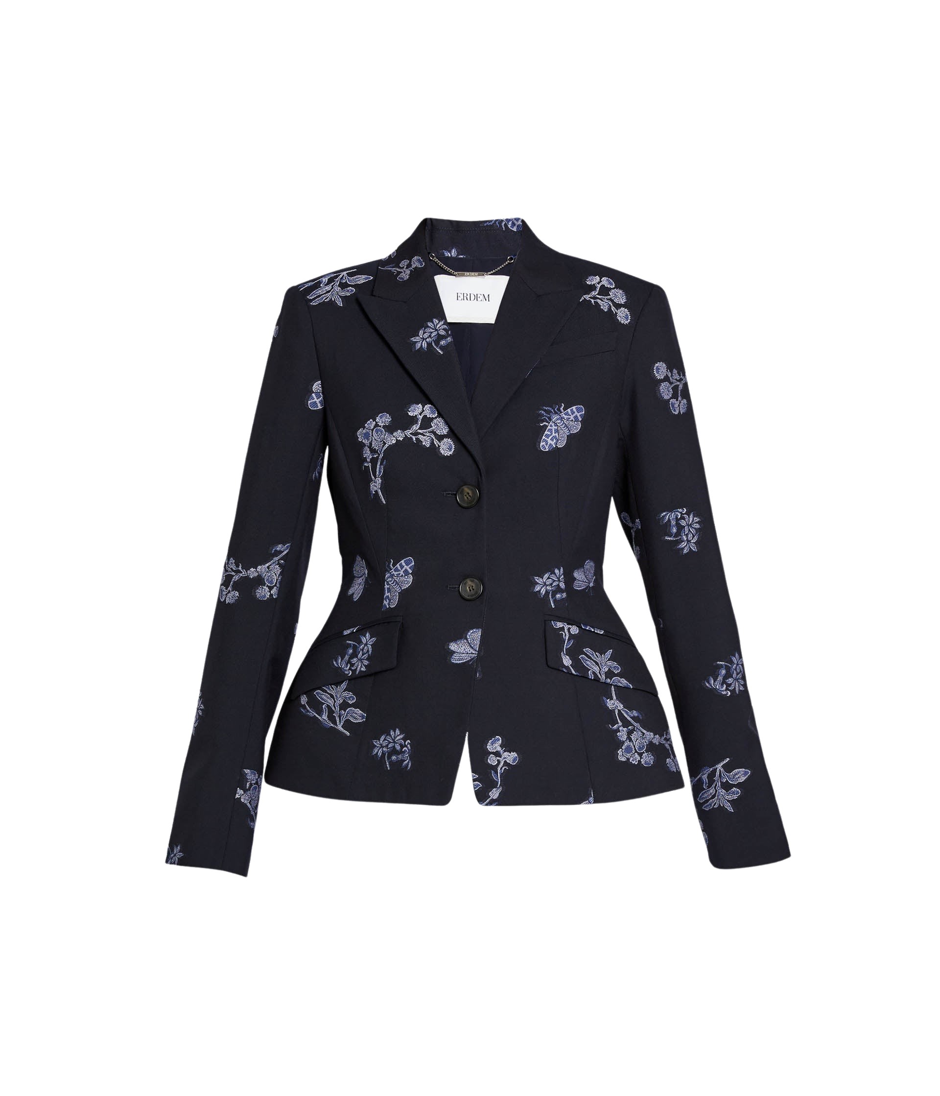 Erdem Jacquard Single Breasted Fitted Blazer