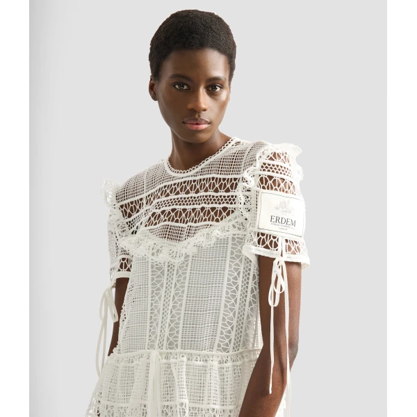Erdem Lace Short Sleeve Gown - Dresses - British Romantic Luxury at Coveti
