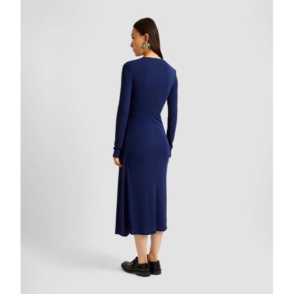 Erdem Long Sleeve Draped Midi Dress - Dresses - British Romantic Luxury at Coveti