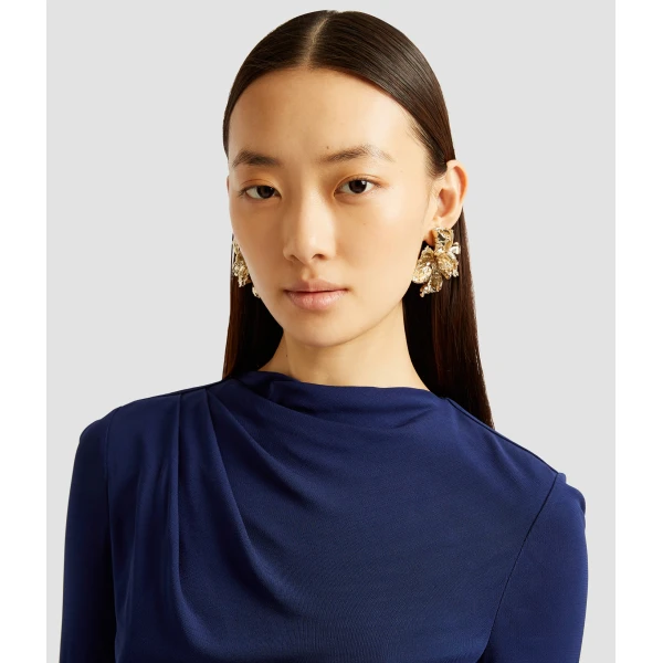 Erdem Long Sleeve Draped Midi Dress - Dresses - British Romantic Luxury at Coveti