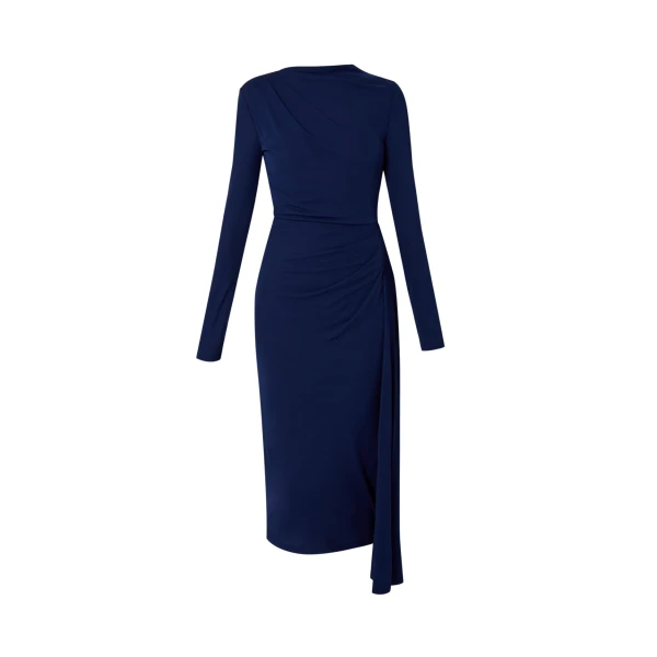 Erdem Long Sleeve Draped Midi Dress - Dresses - British Romantic Luxury at Coveti