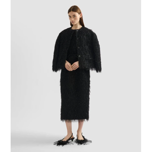 Erdem Lurex Fil Coupé Cropped Jacket - Jackets - British Romantic Luxury at Coveti