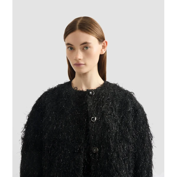 Erdem Lurex Fil Coupé Cropped Jacket, view 5