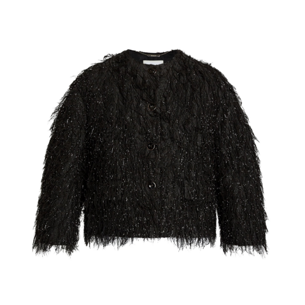 Erdem Lurex Fil Coupé Cropped Jacket - Jackets - British Romantic Luxury at Coveti