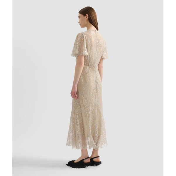 Erdem Metallic Lace Midi Dress - Dresses - British Romantic Luxury at Coveti