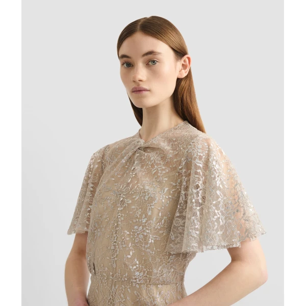 Erdem Metallic Lace Midi Dress - Dresses - British Romantic Luxury at Coveti
