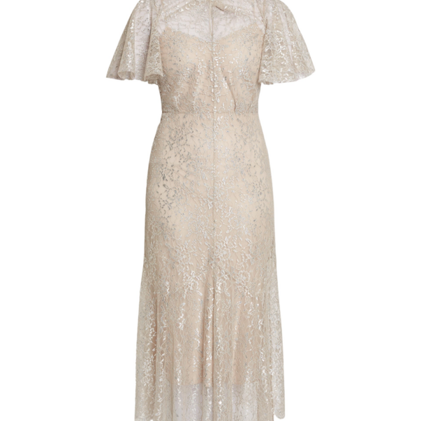 Erdem Metallic Lace Midi Dress - Dresses - British Romantic Luxury at Coveti