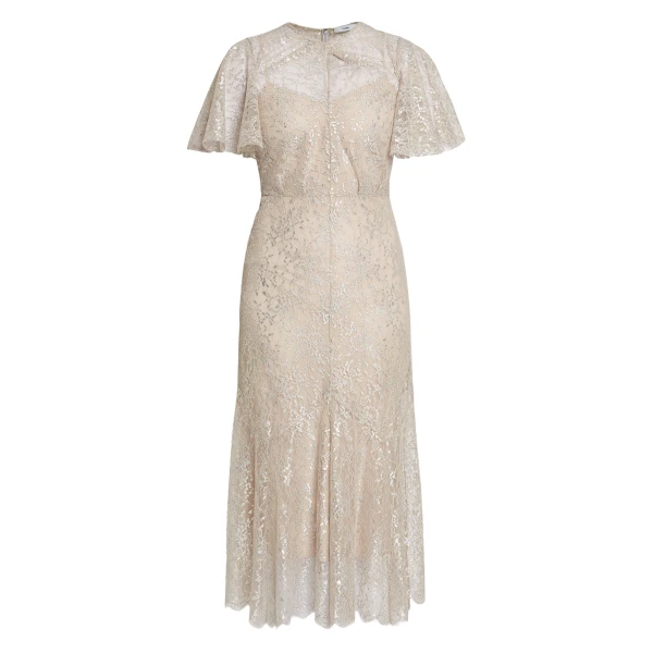 Erdem Metallic Lace Midi Dress - Dresses - British Romantic Luxury at Coveti