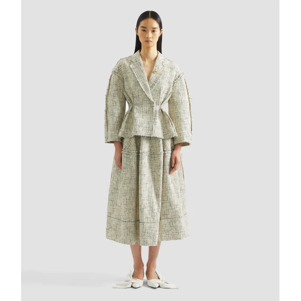 Erdem Mouline Tweed Fitted Jacket - Jackets - British Romantic Luxury at Coveti
