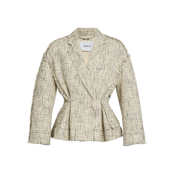 Erdem Mouline Tweed Fitted Jacket - Jackets - British Romantic Luxury at Coveti