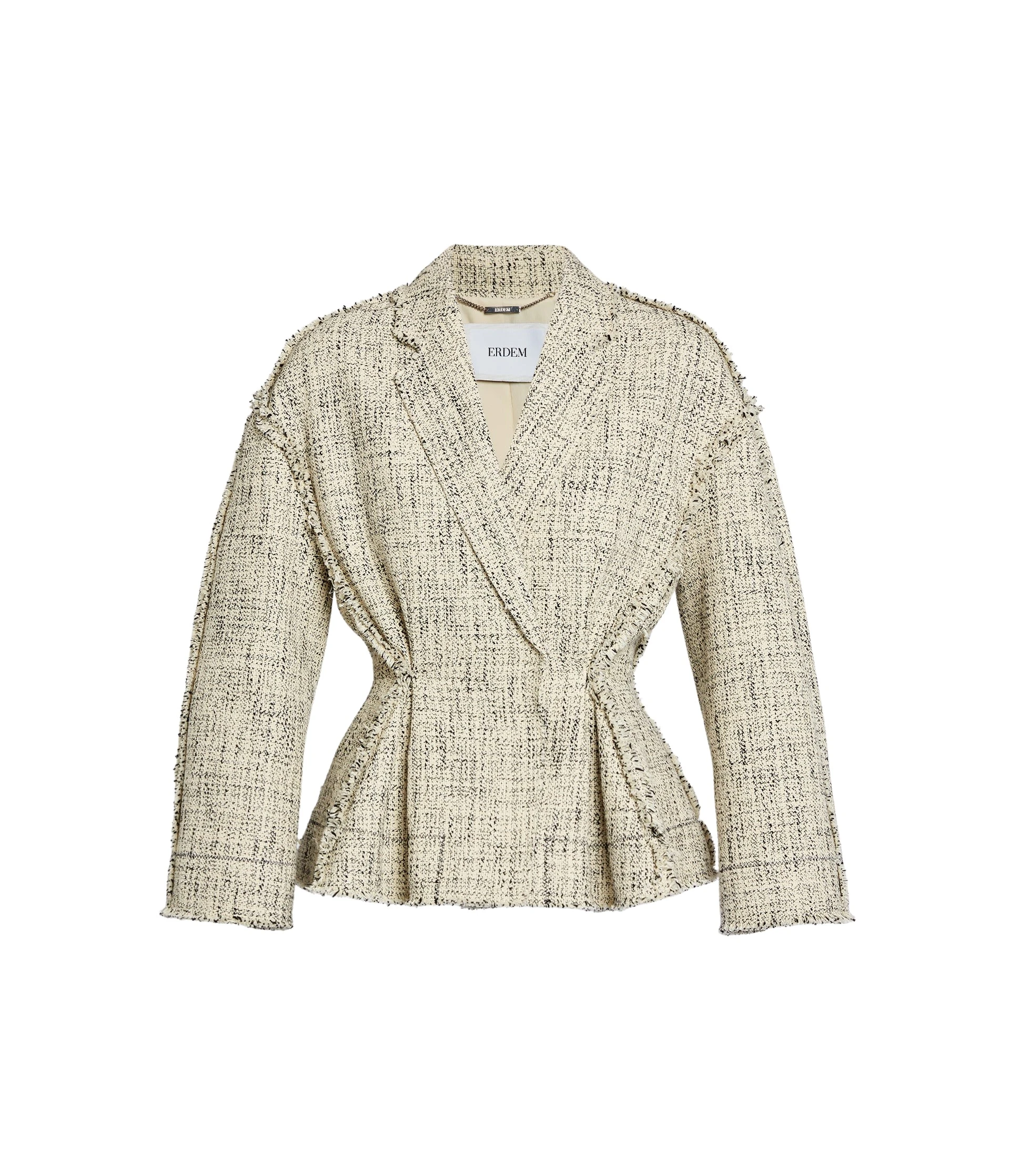 Erdem-Mouline-Tweed-Fitted-Jacket-coveti82654_nobg Erdem Mouline Tweed Fitted Jacket - Jackets - British Romantic Luxury at Coveti