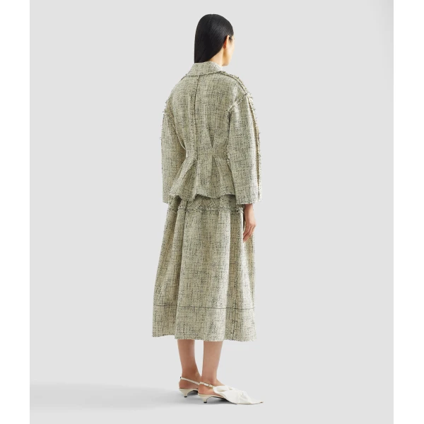 Erdem Mouline Tweed Full Midi Skirt - Skirts - British Romantic Luxury at Coveti