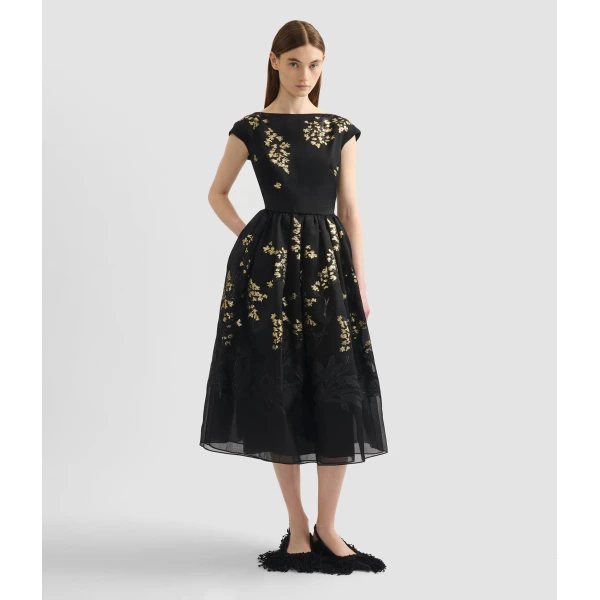 Erdem Organza Fil Coupé Midi Dress - Dresses - British Romantic Luxury at Coveti
