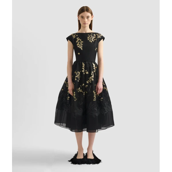 Erdem Organza Fil Coupé Midi Dress - Dresses - British Romantic Luxury at Coveti