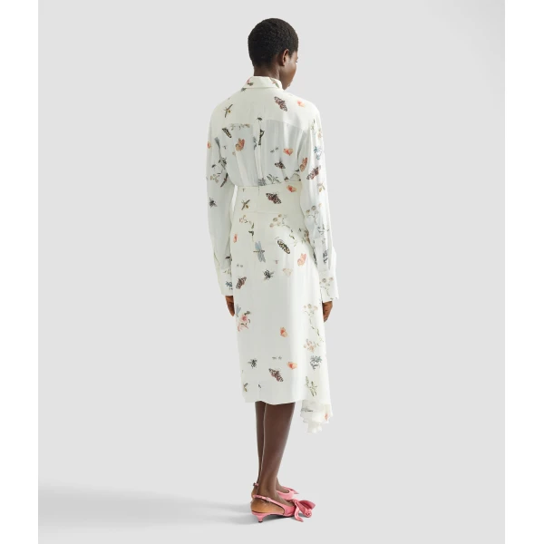 Erdem Printed Crepe Draped Midi Skirt - Skirts - British Romantic Luxury at Coveti
