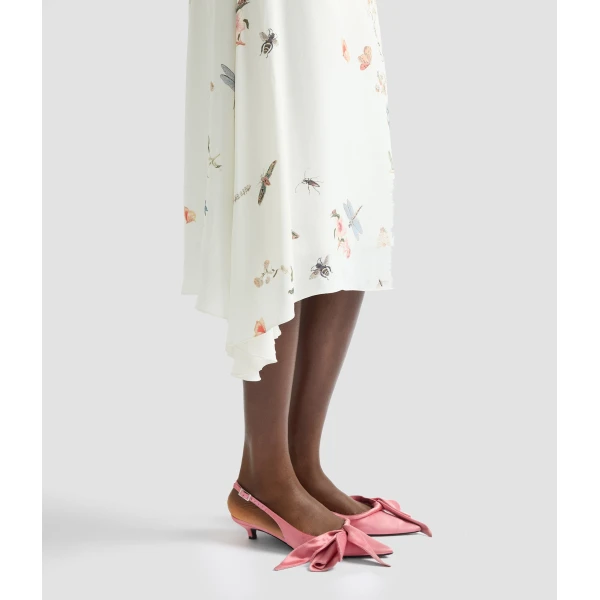 Erdem Printed Crepe Draped Midi Skirt - Skirts - British Romantic Luxury at Coveti