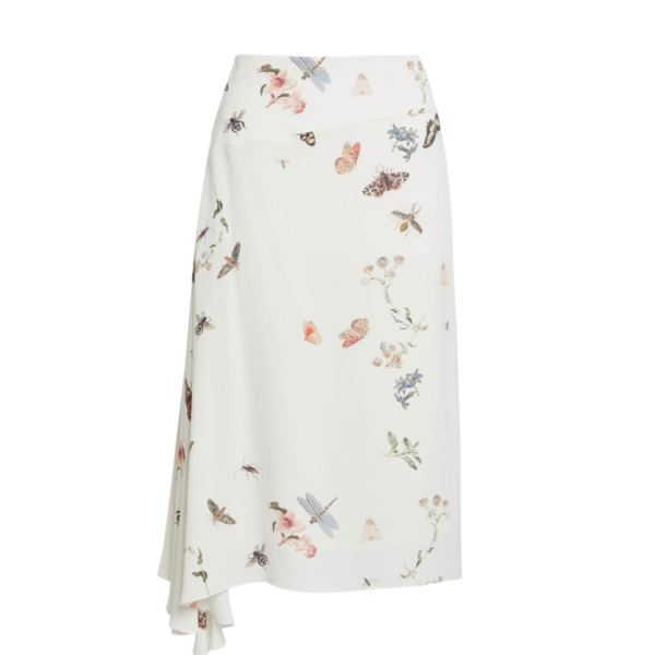 Erdem Printed Crepe Draped Midi Skirt - Skirts - British Romantic Luxury at Coveti