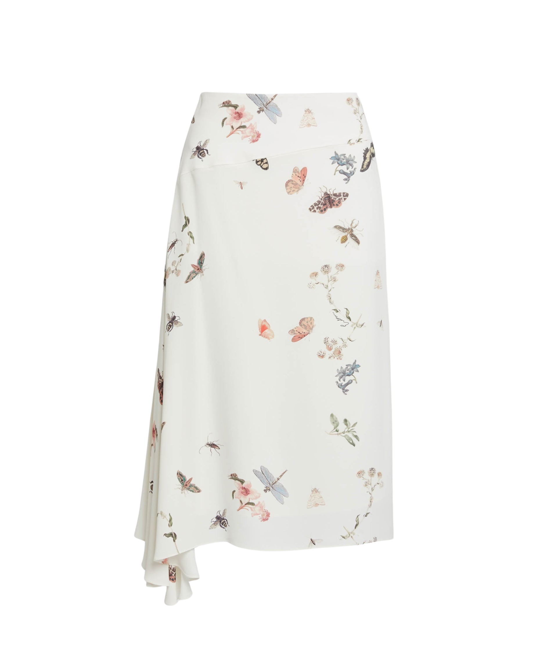Erdem Printed Crepe Draped Midi Skirt - Skirts - British Romantic Luxury at Coveti