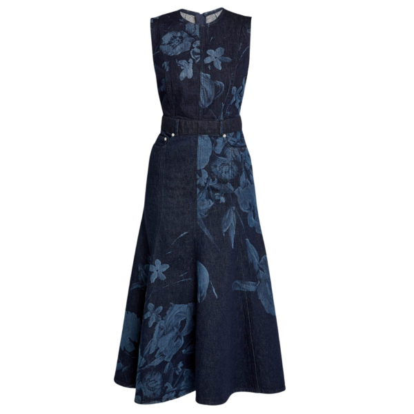 Erdem Printed Denim Sleeveless Midi Dress - Dresses - British Romantic Luxury at Coveti