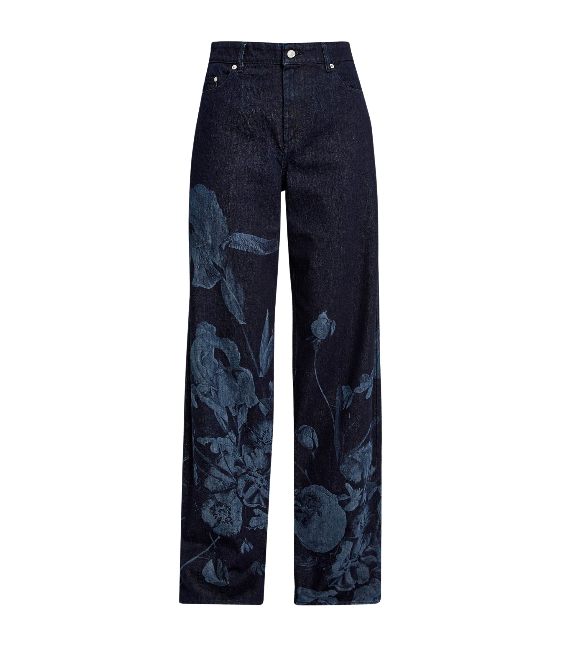 Erdem Printed Denim Straight Trouser