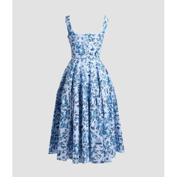 Erdem Printed Poplin Sleeveless Midi Dress - Dresses - British Romantic Luxury at Coveti