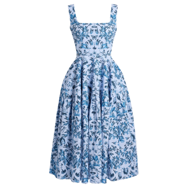 Erdem Printed Poplin Sleeveless Midi Dress - Dresses - British Romantic Luxury at Coveti