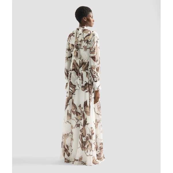 Erdem Printed Silk Voile Long Sleeve Gown - Dresses - British Romantic Luxury at Coveti