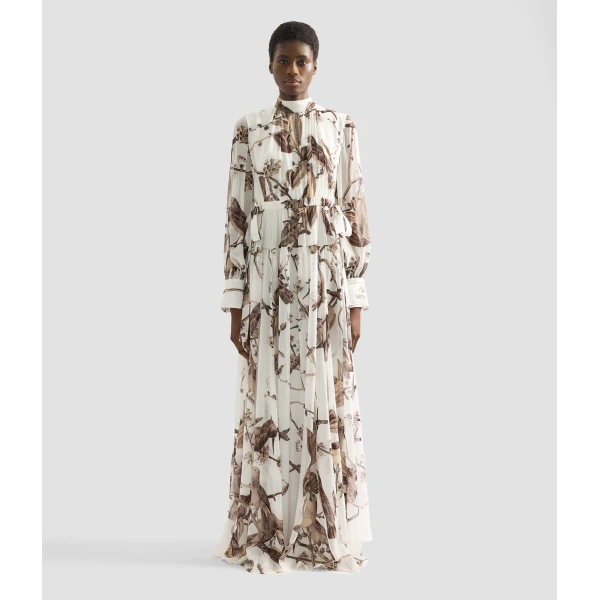 Erdem Printed Silk Voile Long Sleeve Gown - Dresses - British Romantic Luxury at Coveti