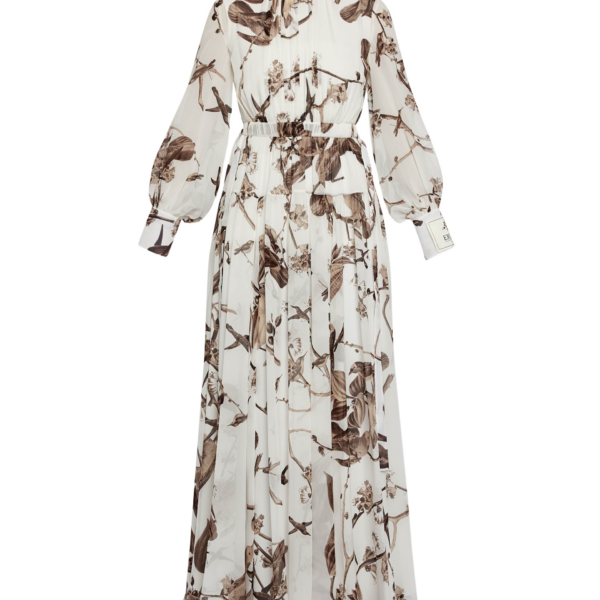 Erdem Printed Silk Voile Long Sleeve Gown - Dresses - British Romantic Luxury at Coveti