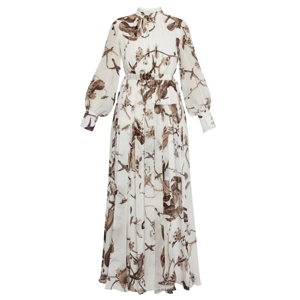 Erdem Printed Silk Voile Long Sleeve Gown - Dresses - British Romantic Luxury at Coveti