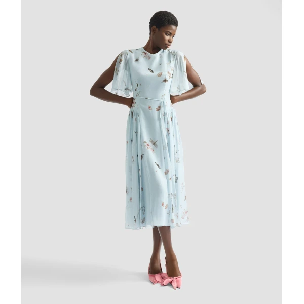 Erdem Printed Silk Voile Midi Dress - Dresses - British Romantic Luxury at Coveti