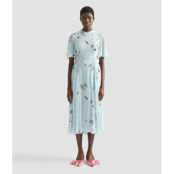 Erdem Printed Silk Voile Midi Dress - Dresses - British Romantic Luxury at Coveti