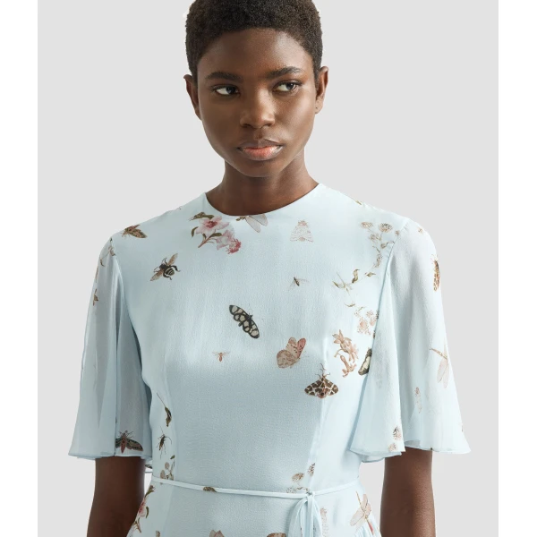 Erdem Printed Silk Voile Midi Dress - Dresses - British Romantic Luxury at Coveti