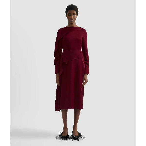 Erdem Satin Cady Draped Midi Skirt - Skirts - British Romantic Luxury at Coveti