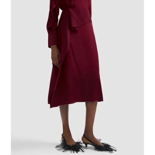 Erdem Satin Cady Draped Midi Skirt - Skirts - British Romantic Luxury at Coveti