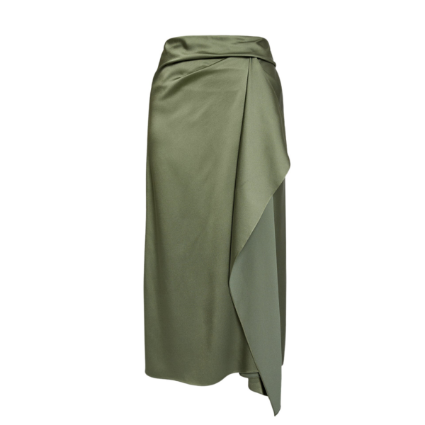 Erdem Satin Cady Draped Midi Skirt - Skirts - British Romantic Luxury at Coveti
