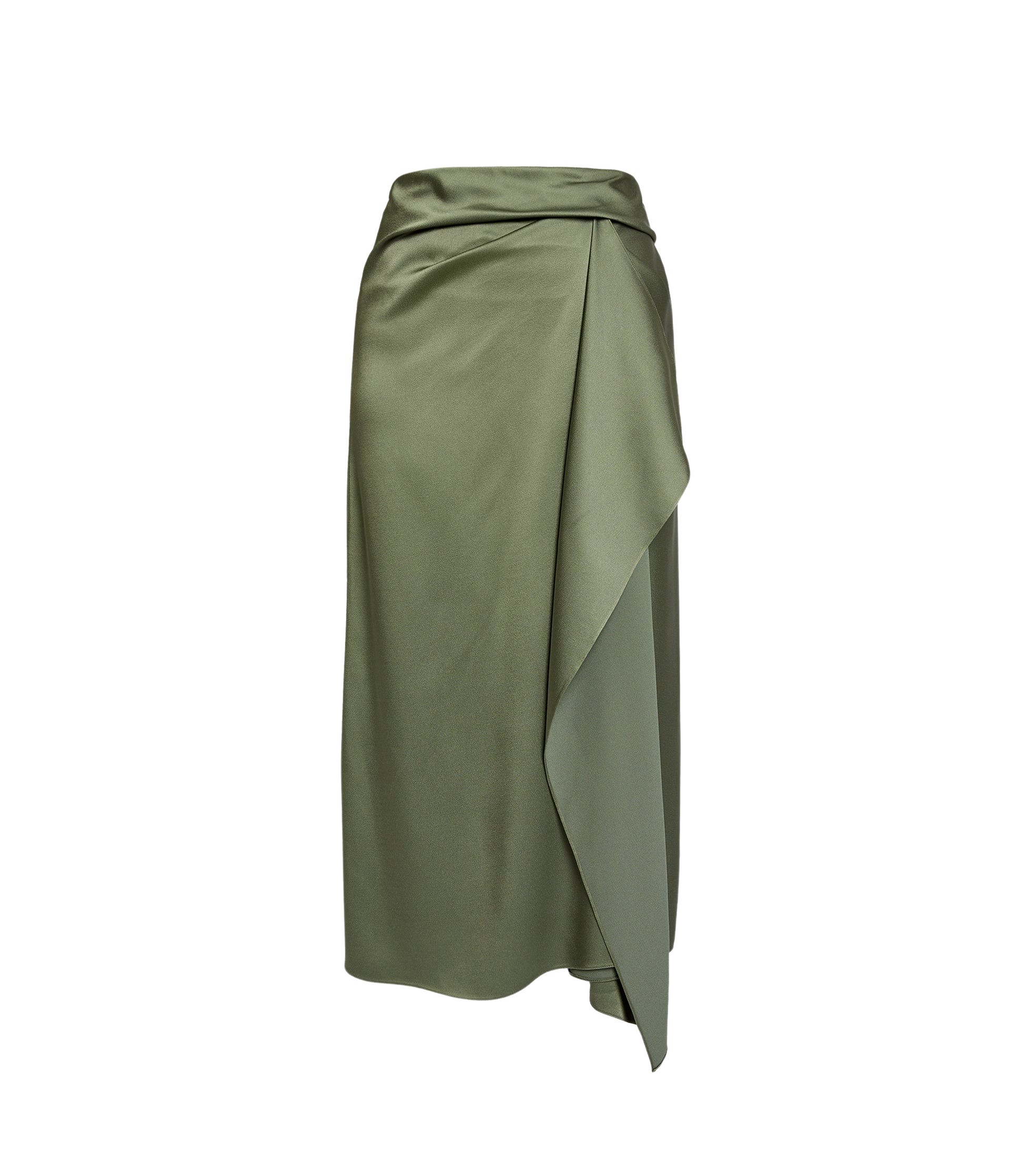 Erdem Satin Cady Draped Midi Skirt - Skirts - British Romantic Luxury at Coveti