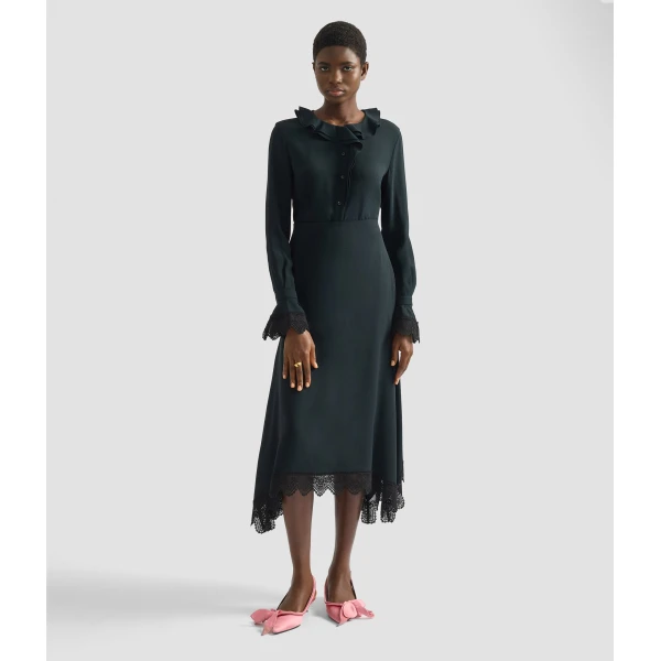 Erdem Satin Cady Long Sleeve Shirt - Tops - British Romantic Luxury at Coveti