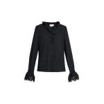 Erdem Satin Cady Long Sleeve Shirt - Tops - British Romantic Luxury at Coveti