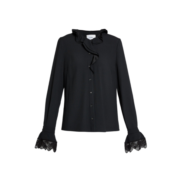 Erdem Satin Cady Long Sleeve Shirt - Tops - British Romantic Luxury at Coveti
