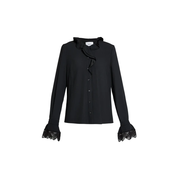 Erdem Satin Cady Long Sleeve Shirt - Tops - British Romantic Luxury at Coveti