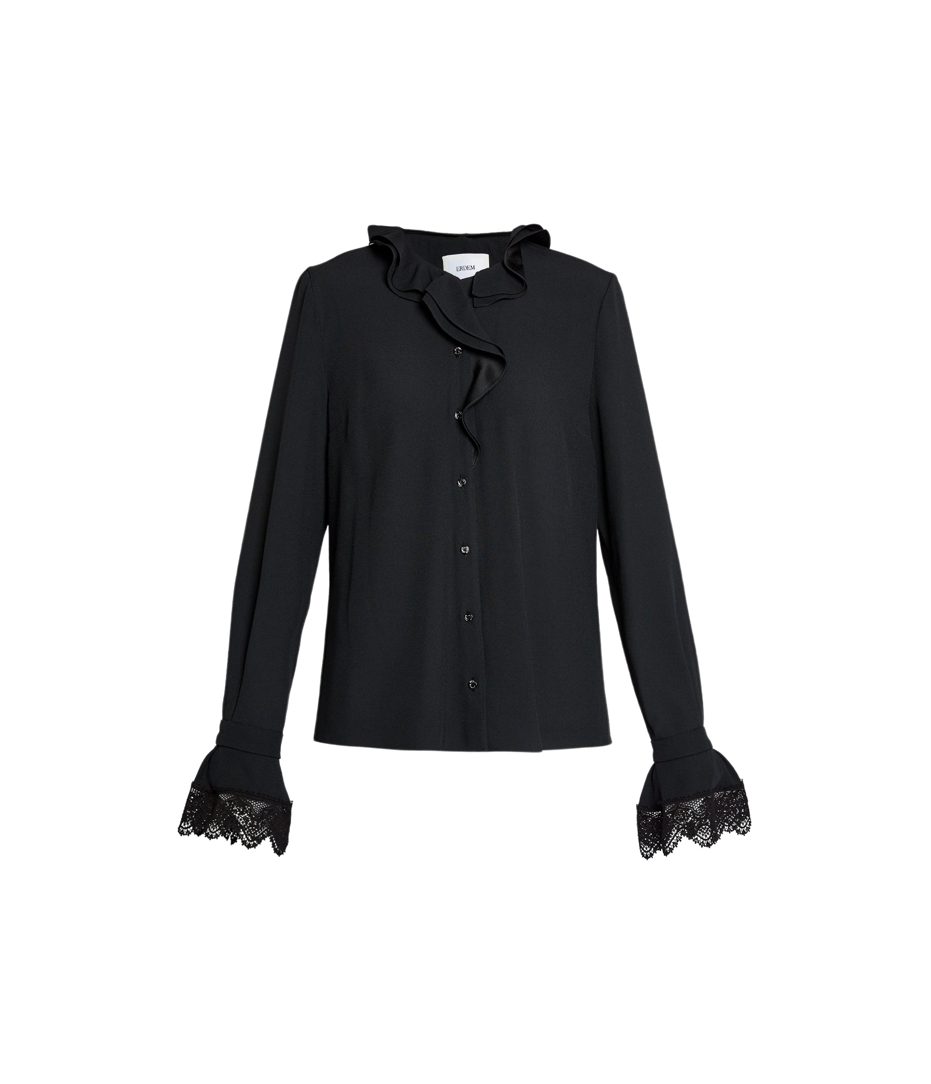 Erdem Satin Cady Long Sleeve Shirt